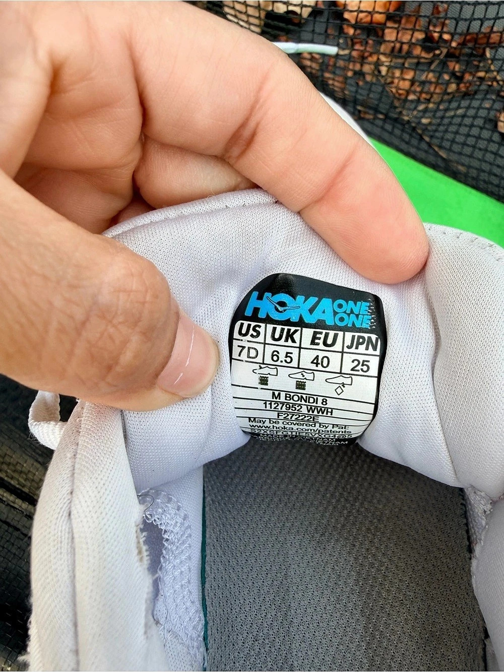 Hoka One Bondi 8 men’s White Athletic Shoes US 7D - Picture 5 of 7